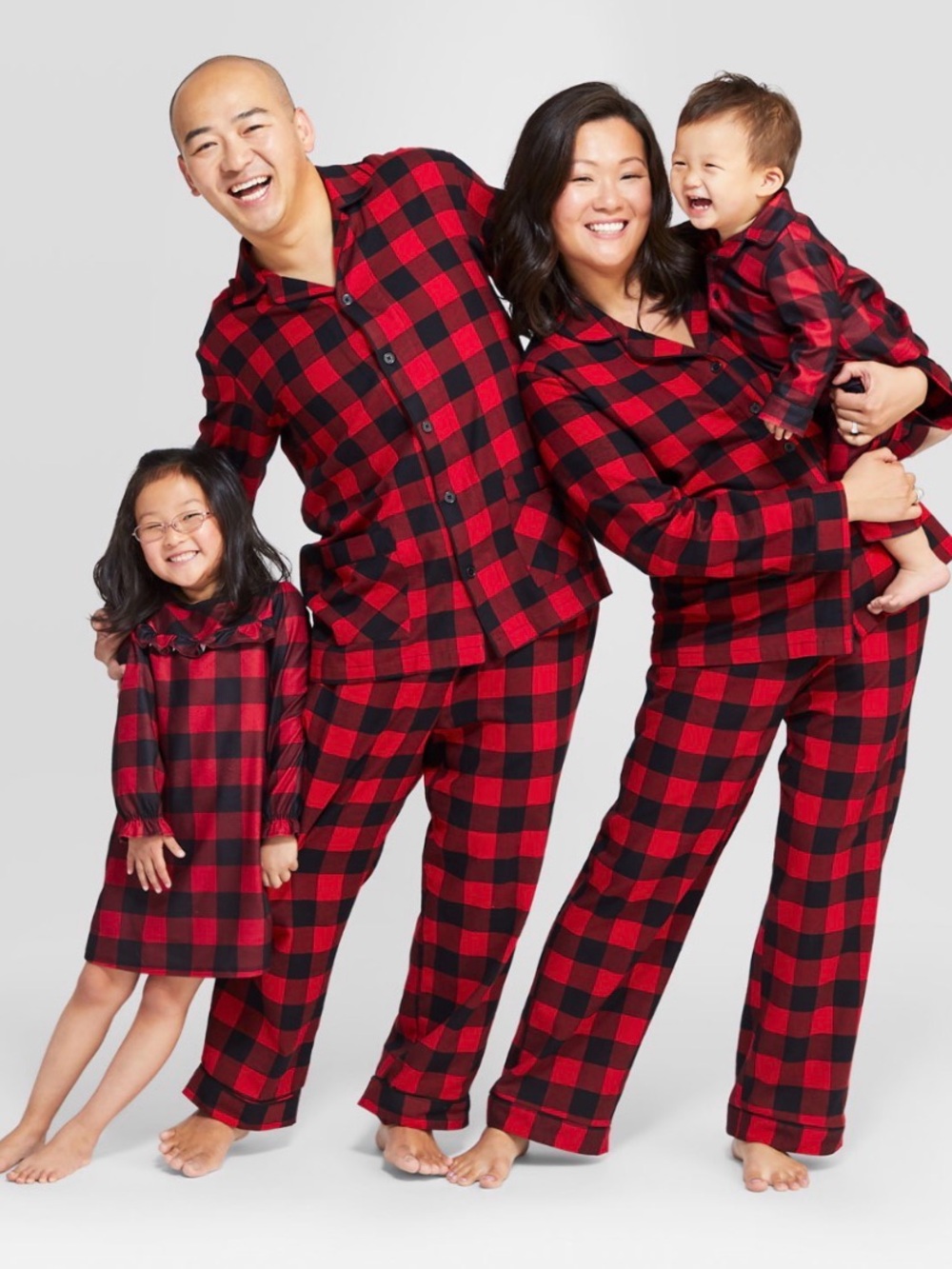 Red and Black Buffalo Plaid Pajama Set - Family Matching